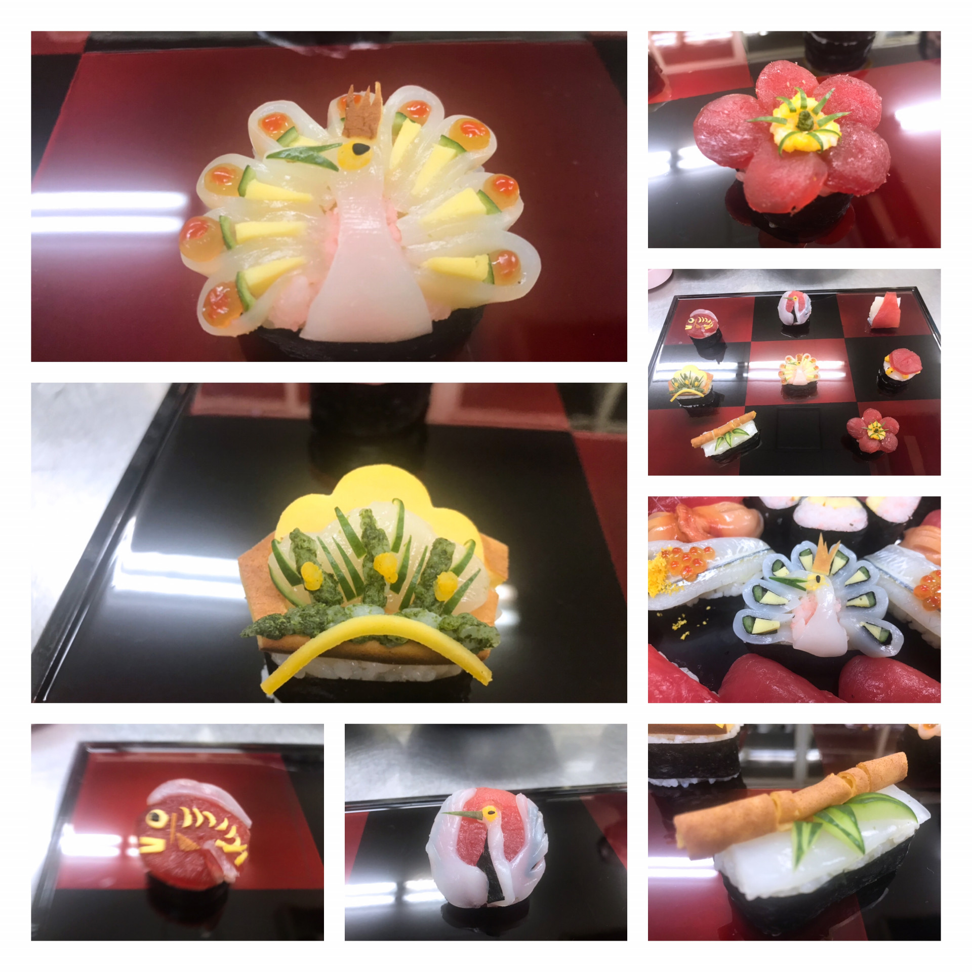 お寿司の講習会に参加して可愛い握りや芸術的な作品を拝見しました。